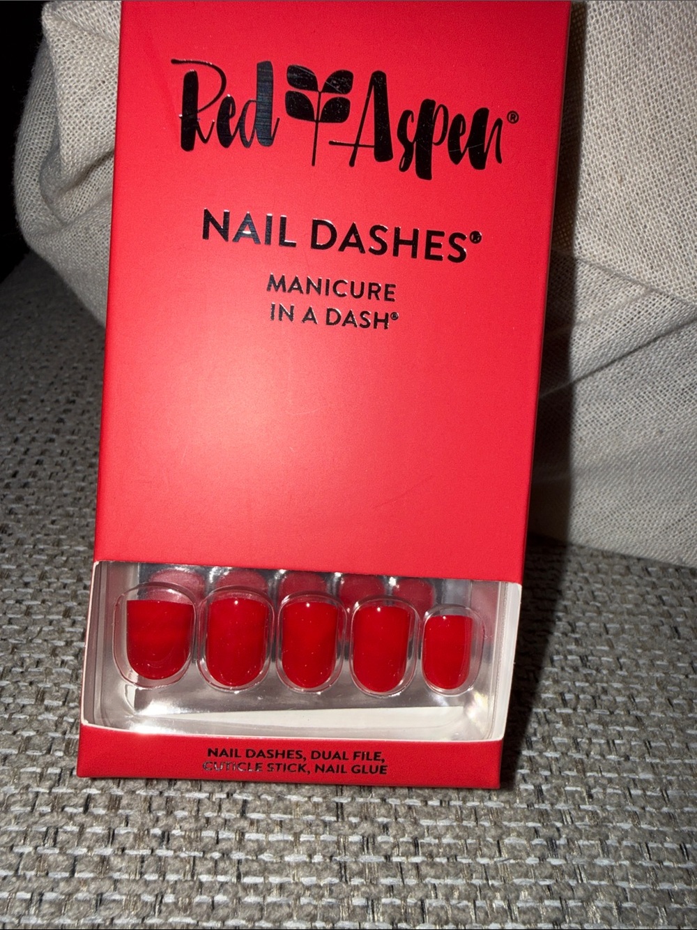 Red Aspen Nail Dashes Press-On Nails - Classic Red
